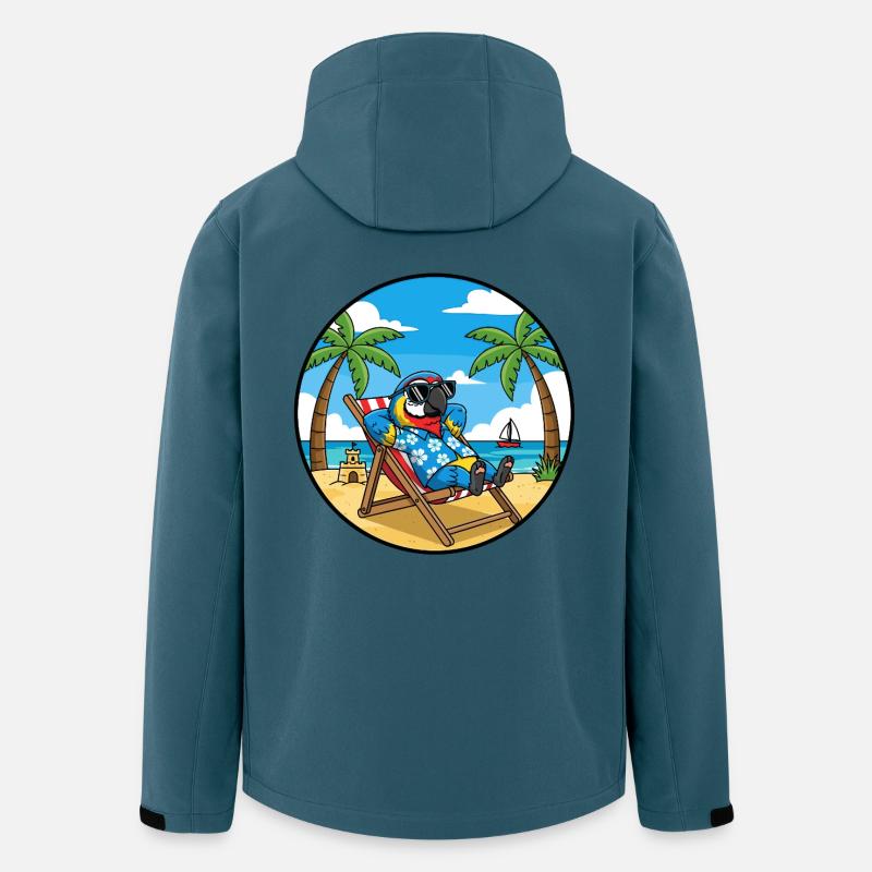 Cool Parrot Beach Vacation Summer Vibes - Recycelte Männer Softshell-Jacke von Stanley/Stella - Dunkles Petrol