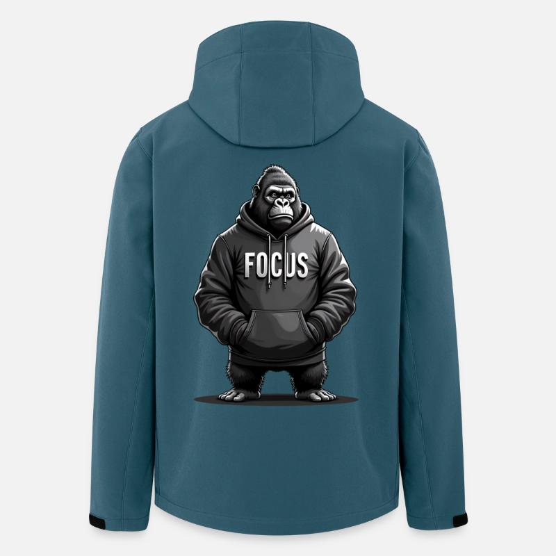 Concentration Gorille Effort Motivation - Veste softshell homme en polyester recyclé Stanley/Stella - bleu pétrole foncé