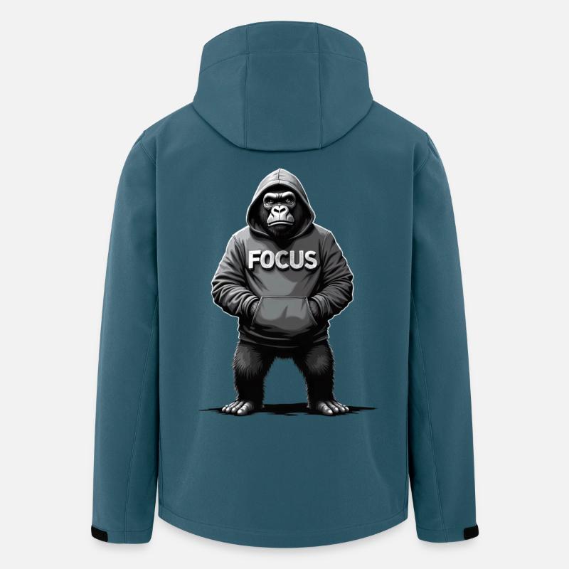 Concentration Gorille Effort Motivation - Veste softshell homme en polyester recyclé Stanley/Stella - bleu pétrole foncé