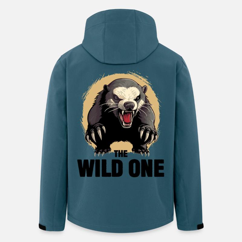 Honigdachs, der Wilde, - Recycelte Männer Softshell-Jacke von Stanley/Stella - Dunkles Petrol