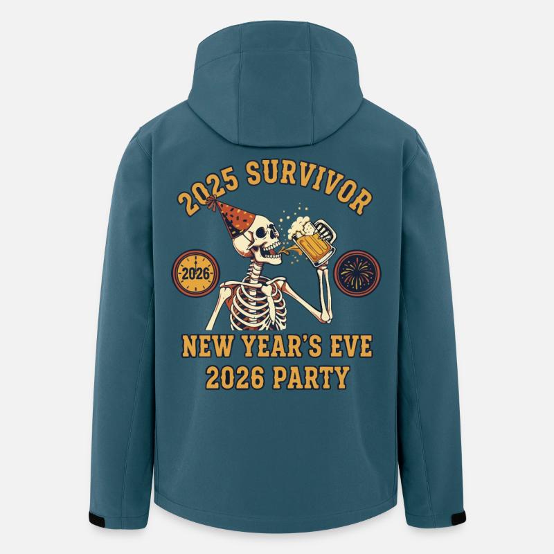 Silvesterparty 2025 Survivor 2026 - Recycelte Männer Softshell-Jacke von Stanley/Stella - Dunkles Petrol