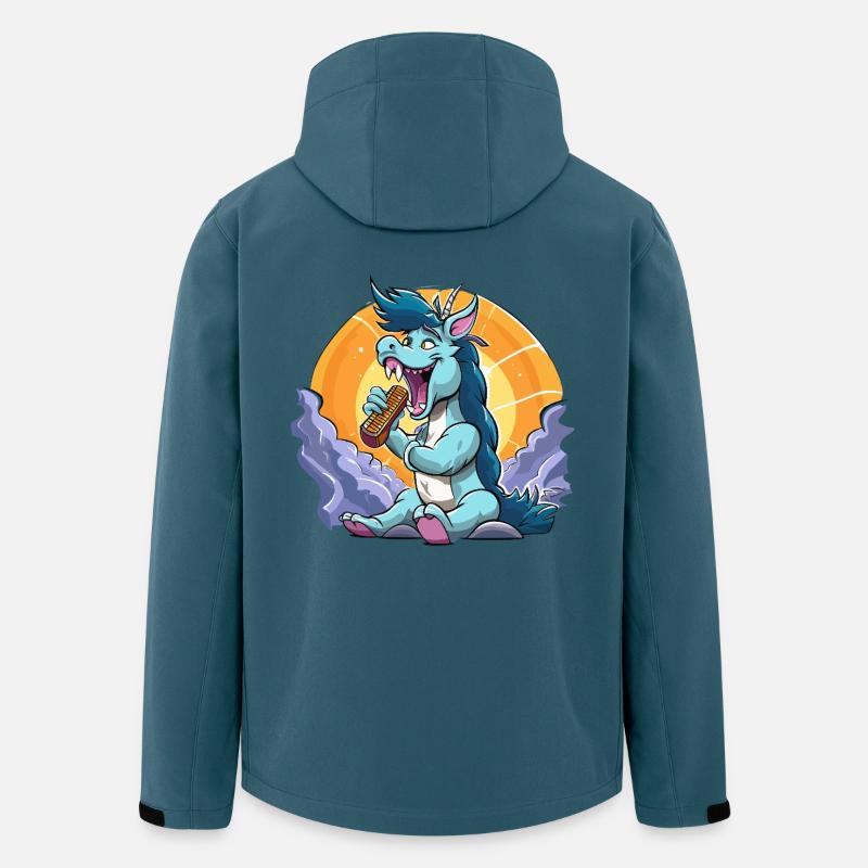 Blauer Drachen-Sänger vor Sonnenkreis - Recycelte Männer Softshell-Jacke von Stanley/Stella - Dunkles Petrol