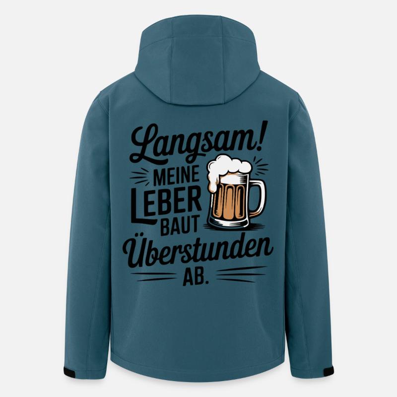Bier Spruch Leber Überstunden Trinkspaß - Recycelte Männer Softshell-Jacke von Stanley/Stella - Dunkles Petrol