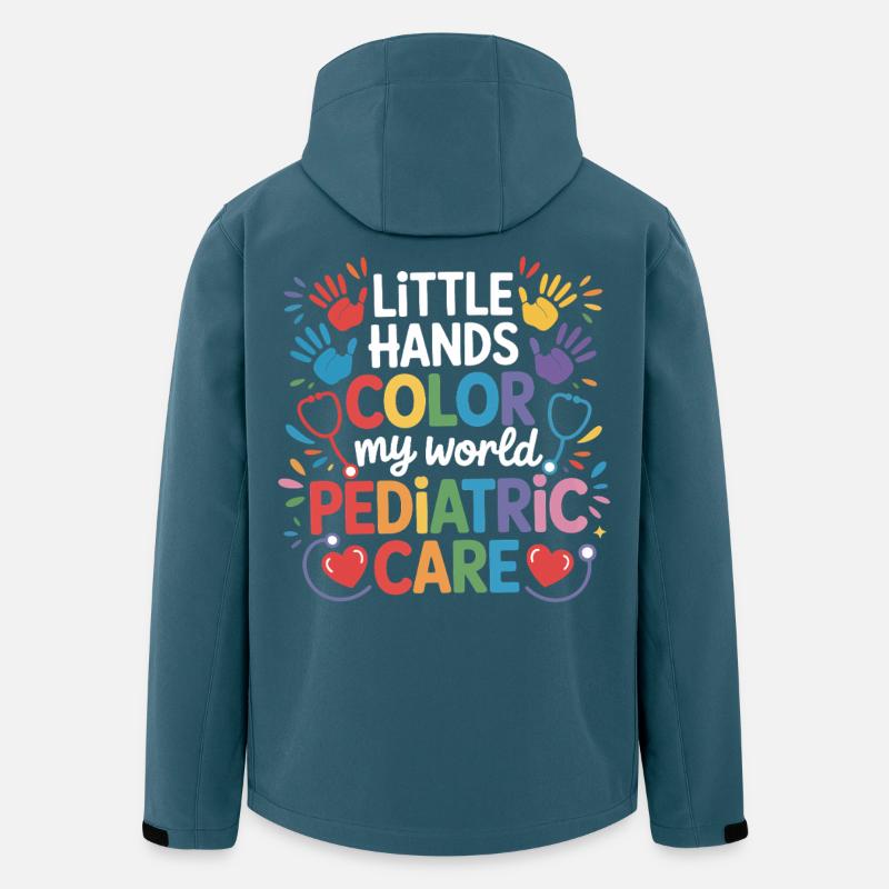 Farbenfrohe Kinderpflege Illustration - Recycelte Männer Softshell-Jacke von Stanley/Stella - Dunkles Petrol