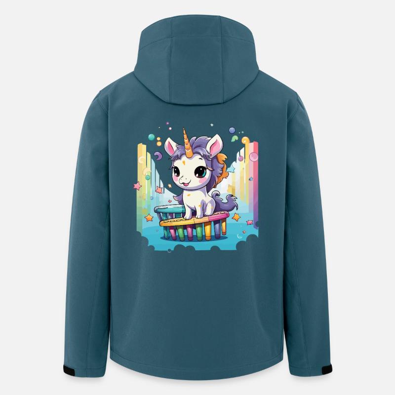Pastel uni sur diapositive arc-en-ciel - Veste softshell homme en polyester recyclé Stanley/Stella - bleu pétrole foncé