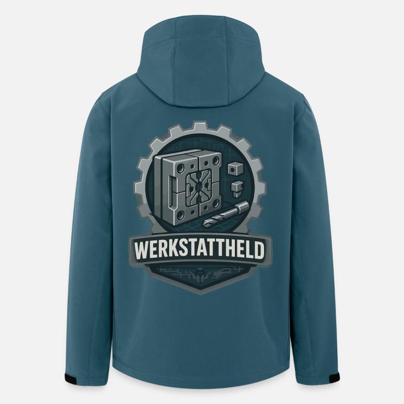 werkstattheld, werkzeugbau profi - Recycelte Männer Softshell-Jacke von Stanley/Stella - Dunkles Petrol