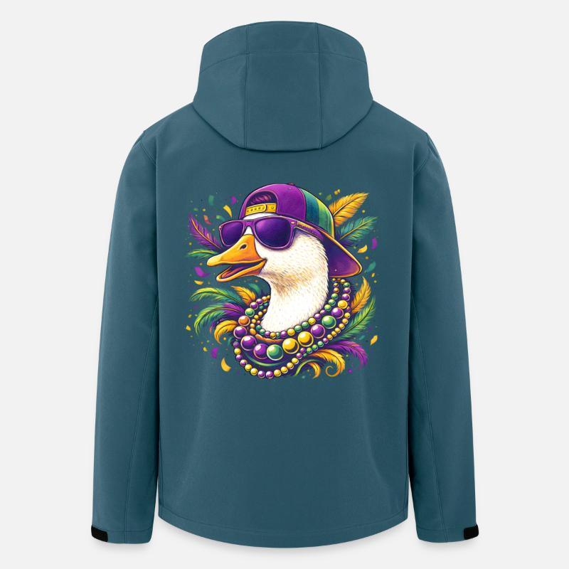 Mardi Gras Gans - Recycelte Männer Softshell-Jacke von Stanley/Stella - Dunkles Petrol