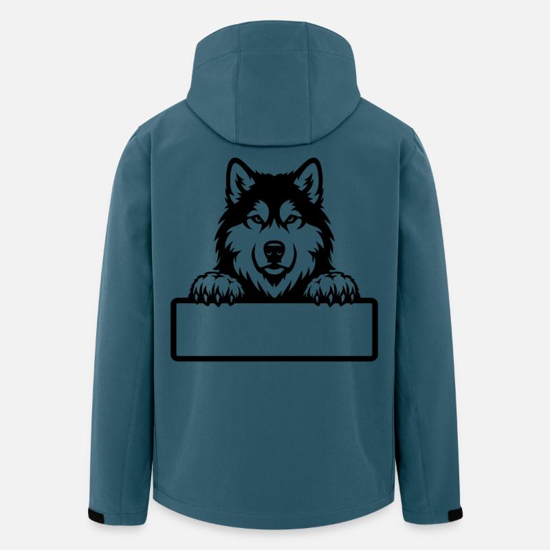 Alaskan Malamute Namensschild schwarz - Recycelte Männer Softshell-Jacke von Stanley/Stella - Dunkles Petrol