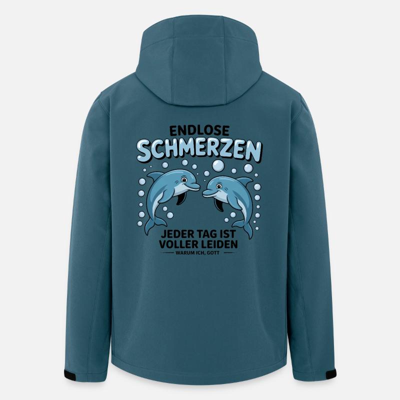 Douleurs sans fin - Mèmes allemands drôles - Veste softshell homme en polyester recyclé Stanley/Stella - bleu pétrole foncé