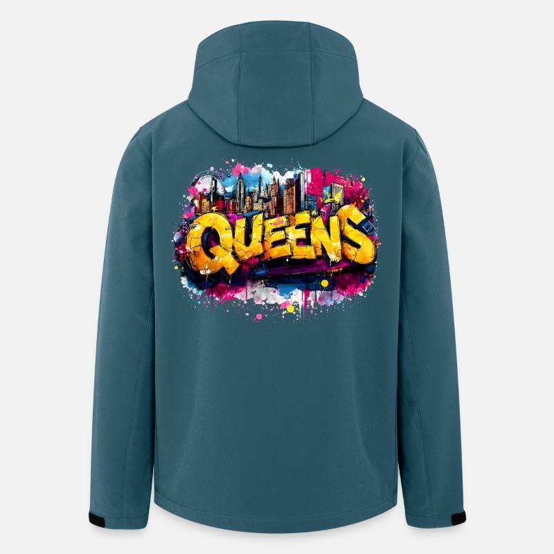 Queens Graffiti Skyline Farbexplosion - Recycelte Männer Softshell-Jacke von Stanley/Stella - Dunkles Petrol