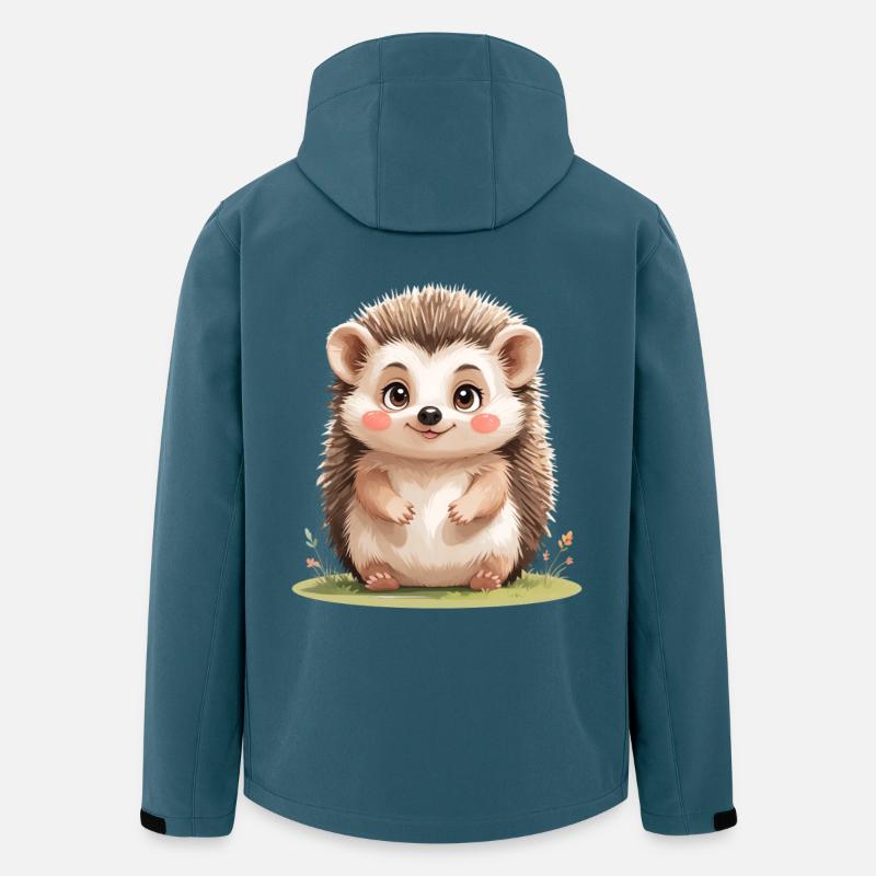 Kuscheliges Igelchen Motiv - Recycelte Männer Softshell-Jacke von Stanley/Stella - Dunkles Petrol