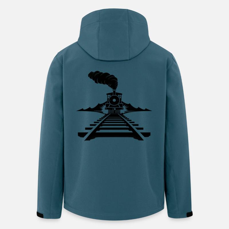 Eisenbahn Skizze - Recycelte Männer Softshell-Jacke von Stanley/Stella - Dunkles Petrol