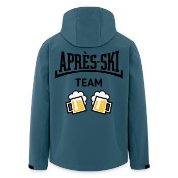 Après-Ski Team (Bier Apres Ski Konkav / POS 3C) - Recycelte Männer Softshell-Jacke von Stanley/Stella - Dunkles Petrol - Hinten - AI Model Male 185 light (185cm)