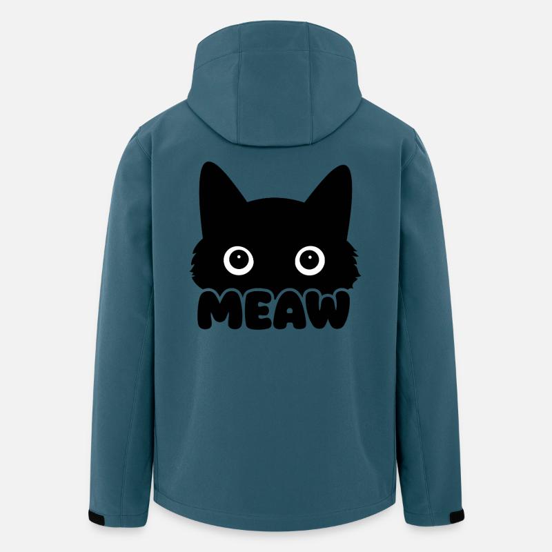 Meaw - Süßes Katzenmotiv - Recycelte Männer Softshell-Jacke von Stanley/Stella - Dunkles Petrol