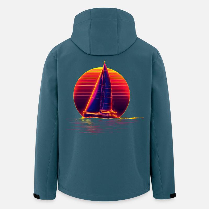 Retro Segeln - Recycelte Männer Softshell-Jacke von Stanley/Stella - Dunkles Petrol