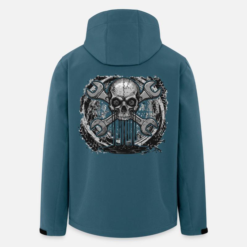 Crâne de Mécanicien – Atelier industriel - Veste softshell homme en polyester recyclé Stanley/Stella - bleu pétrole foncé