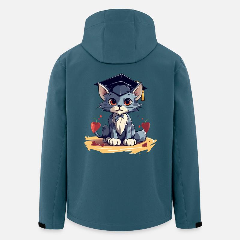Abschluss Katze mit Graduationskappe - Recycelte Männer Softshell-Jacke von Stanley/Stella - Dunkles Petrol