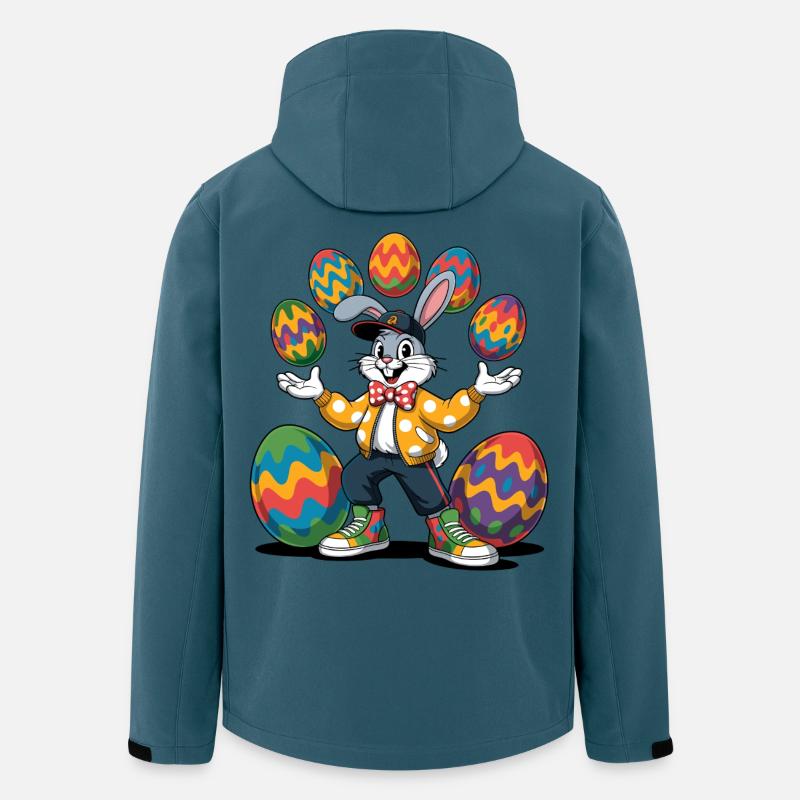 Bunter Osterhase mit farbigen Eiern - Recycelte Männer Softshell-Jacke von Stanley/Stella - Dunkles Petrol