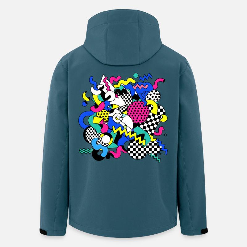 Neon Chaos Pop Art Muster - Recycelte Männer Softshell-Jacke von Stanley/Stella - Dunkles Petrol