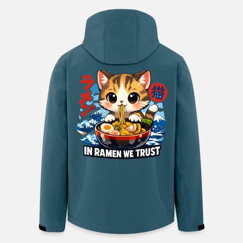 Ramen Katze - Recycelte Männer Softshell-Jacke von Stanley/Stella - Dunkles Petrol