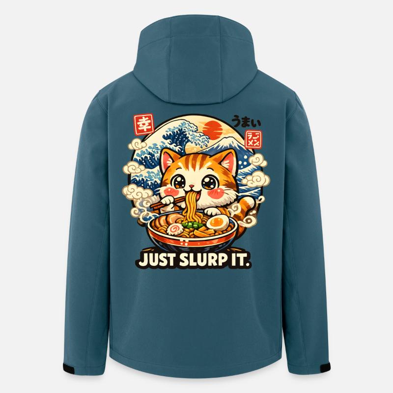 Ramen Katze Just Slurp It - Recycelte Männer Softshell-Jacke von Stanley/Stella - Dunkles Petrol