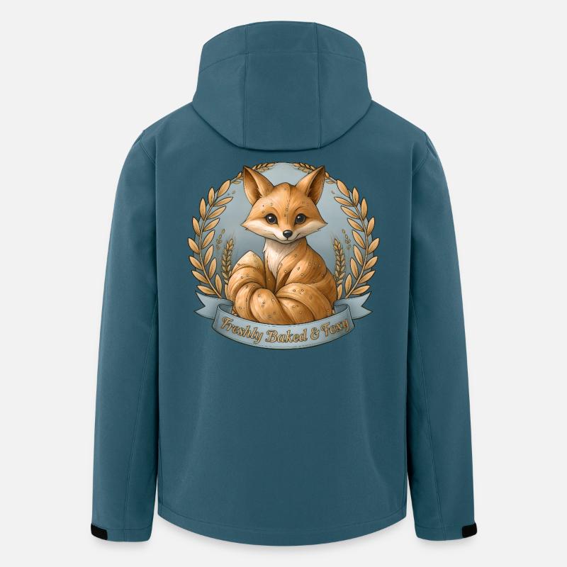 Freshly Baked & Foxy – Fuchs Illustration - Recycelte Männer Softshell-Jacke von Stanley/Stella - Dunkles Petrol