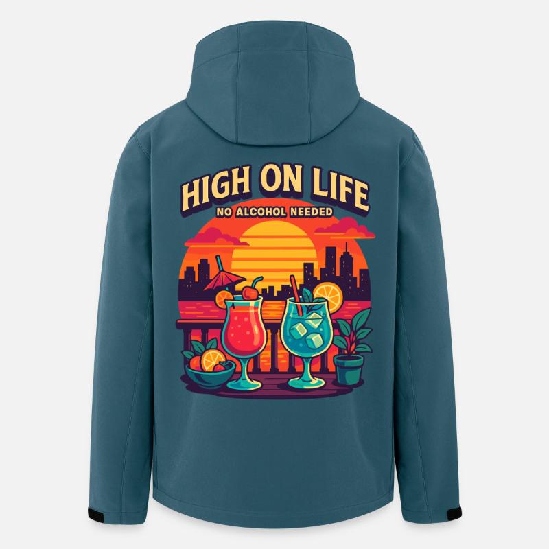 high on life, no alcohol needed - Recycelte Männer Softshell-Jacke von Stanley/Stella - Dunkles Petrol