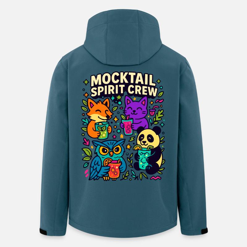Mocktail Spirit Crew, Cute Animals - Men’s Recycled Softshell Jacket by Stanley/Stella - stargazer