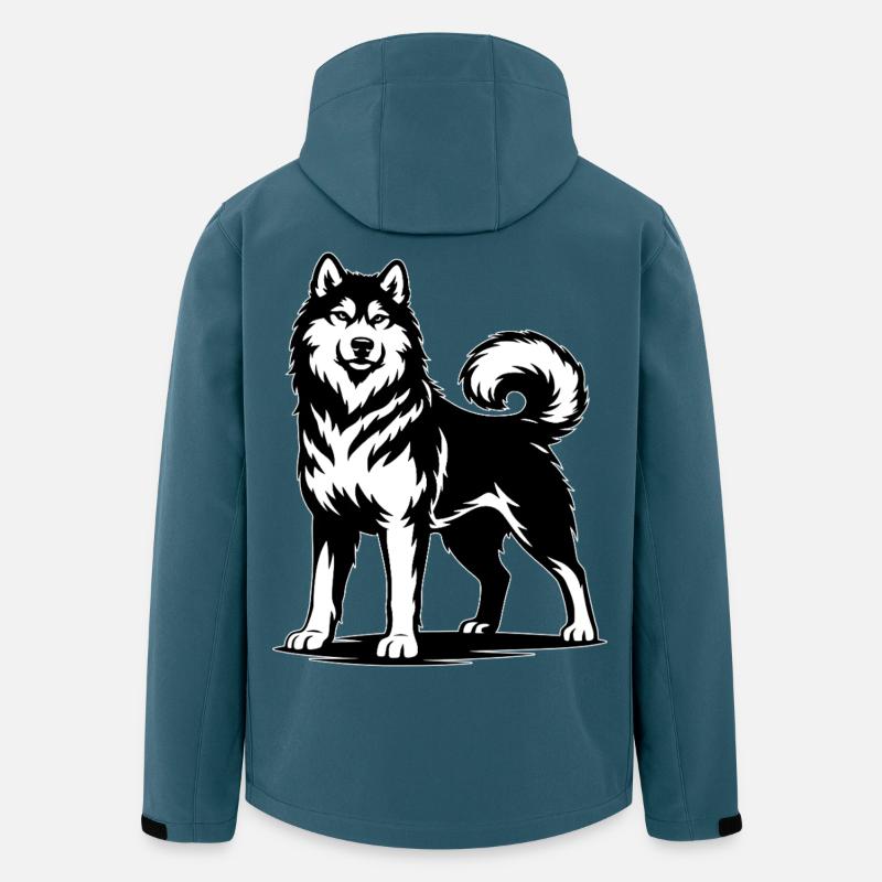 Alaskan Malamute in stolzer Pose - Recycelte Männer Softshell-Jacke von Stanley/Stella - Dunkles Petrol
