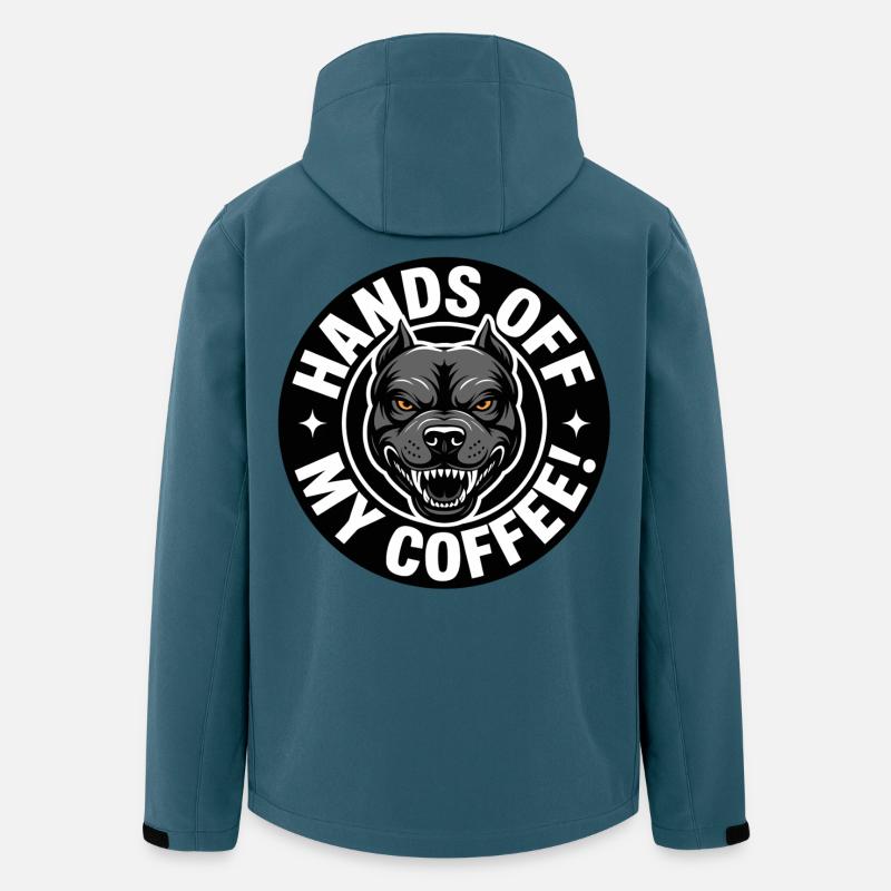 Lustiges Kaffee-Shirt mit wütendem Hund - Recycelte Männer Softshell-Jacke von Stanley/Stella - Dunkles Petrol