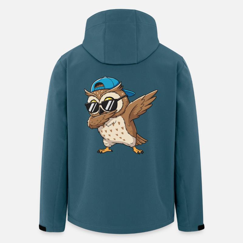 Cool Dabbing Owl Sonnenbrillen-Cartoon-Kunst - Recycelte Männer Softshell-Jacke von Stanley/Stella - Dunkles Petrol
