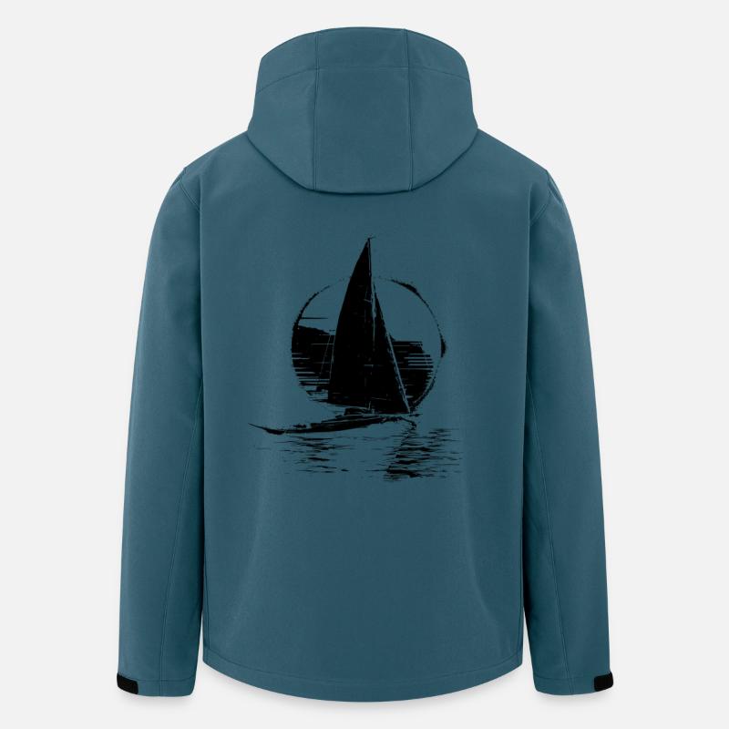 Segelschiff Skizze - Recycelte Männer Softshell-Jacke von Stanley/Stella - Dunkles Petrol