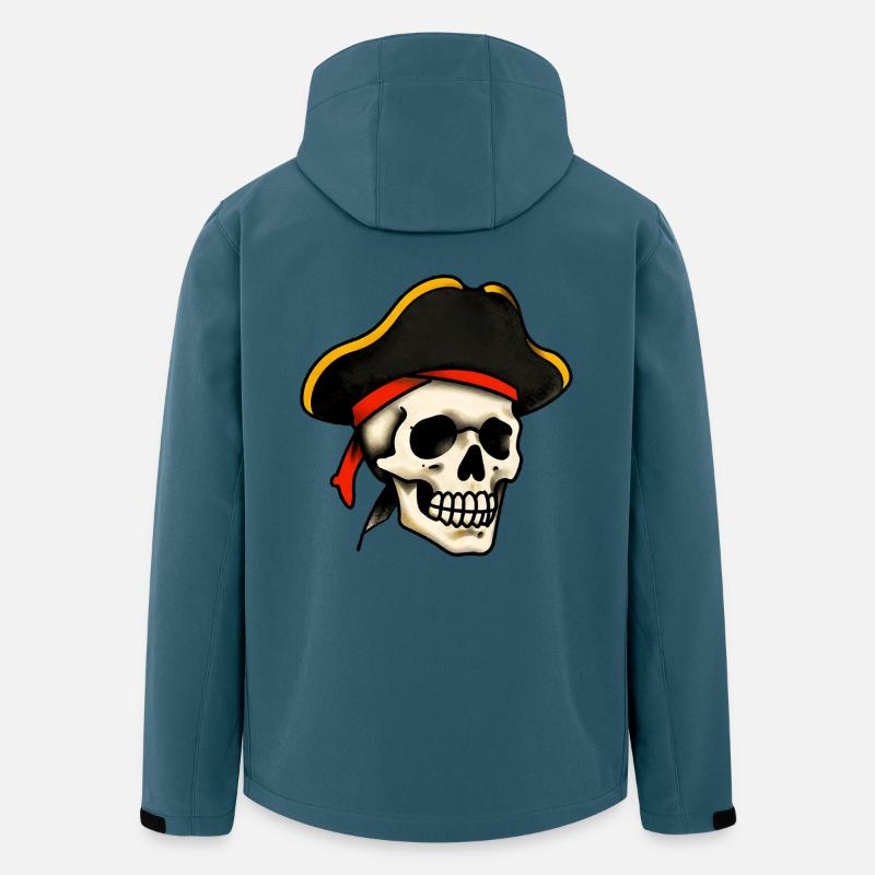 Klassischer Tattoo-Piratenschädel - Recycelte Männer Softshell-Jacke von Stanley/Stella - Dunkles Petrol