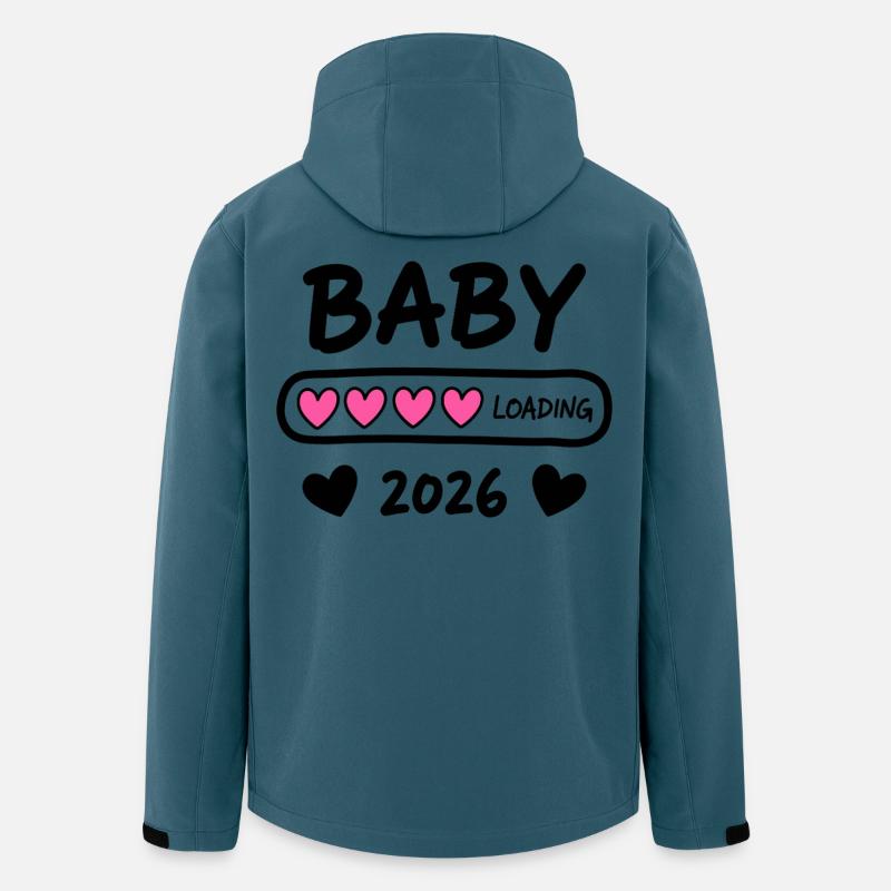 Baby Loading 2026 Parents enceintes - Veste softshell homme en polyester recyclé Stanley/Stella - bleu pétrole foncé