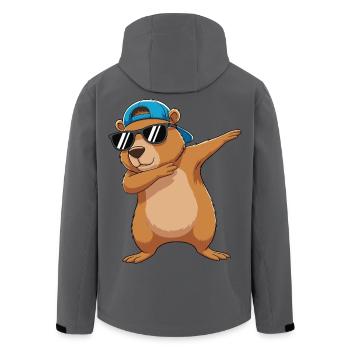 Cool Dabbing Bear Sonnenbrillen-Cartoon-Kunst - Recycelte Männer Softshell-Jacke von Stanley/Stella - Dunkles Petrol - Hinten - AI Model Male 185 light (185cm)