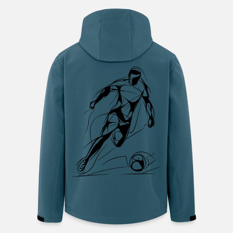 Fußballspieler Zeichnung - Recycelte Männer Softshell-Jacke von Stanley/Stella - Dunkles Petrol