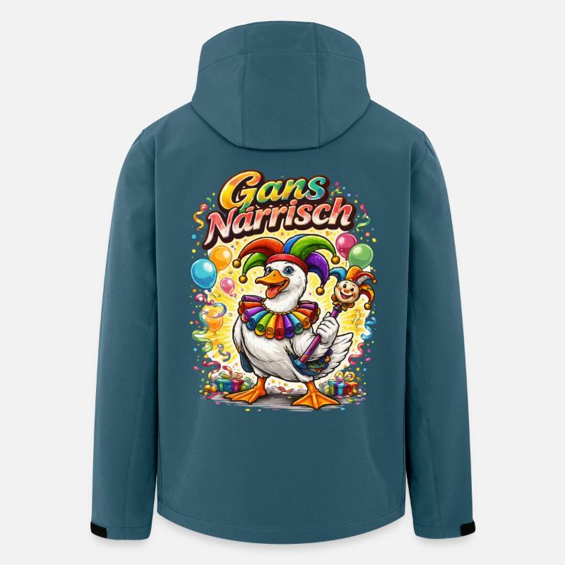 Gans närrisch – Karneval mit Humor - Recycelte Männer Softshell-Jacke von Stanley/Stella - Dunkles Petrol