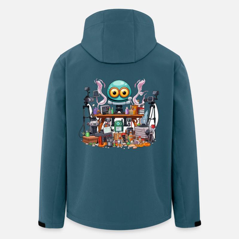 Kreativer Gadget-Workshop Alien - Recycelte Männer Softshell-Jacke von Stanley/Stella - Dunkles Petrol