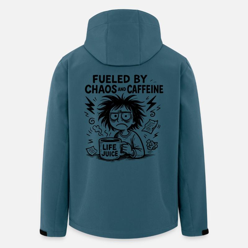 Angetrieben von Koffein - Recycelte Männer Softshell-Jacke von Stanley/Stella - Dunkles Petrol