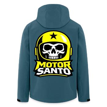 Logo du Crâne de Motor Santo - Veste softshell homme en polyester recyclé Stanley/Stella - bleu pétrole foncé - Dos - AI Model Male 185 light (185cm)