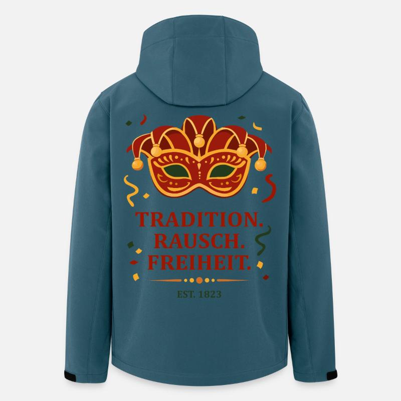 Tradition. Rausch. Freiheit. – Karnevalsmaske - Recycelte Männer Softshell-Jacke von Stanley/Stella - Dunkles Petrol
