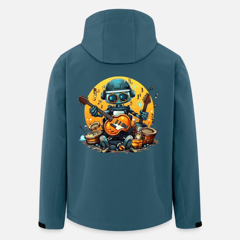Robot Gitarrist im Band Jam - Recycelte Männer Softshell-Jacke von Stanley/Stella - Dunkles Petrol
