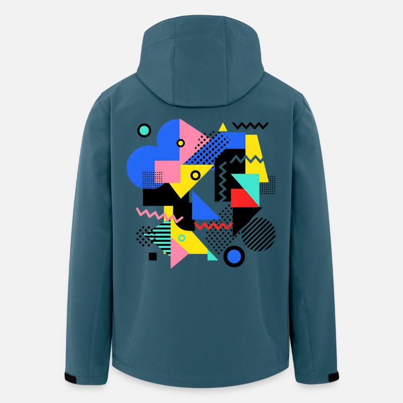 Geometrische Farbexplosion Pop Art - Recycelte Männer Softshell-Jacke von Stanley/Stella - Dunkles Petrol