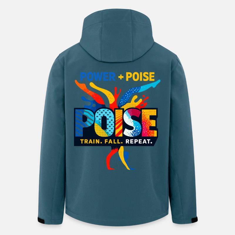 Power + Poise Turnen Spruch - Recycelte Männer Softshell-Jacke von Stanley/Stella - Dunkles Petrol