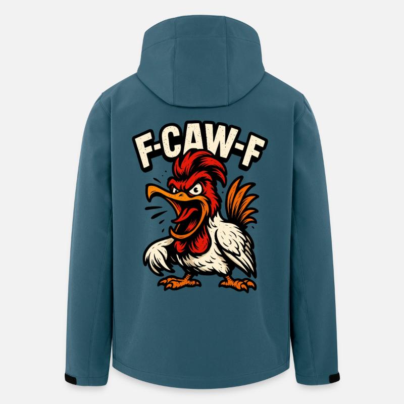 F-CAW-F – Freches Huhn Comic - Recycelte Männer Softshell-Jacke von Stanley/Stella - Dunkles Petrol