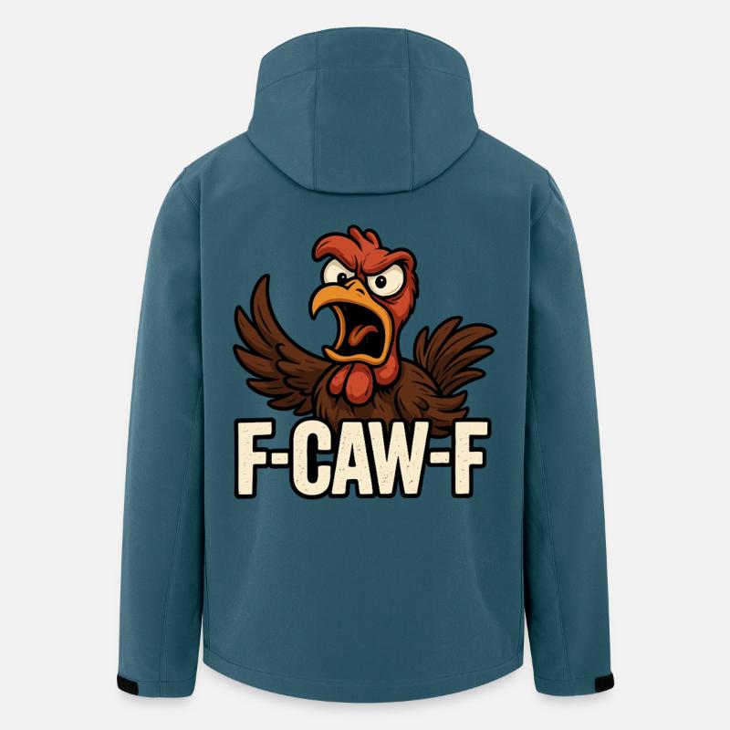 F-CAW-F – Wütendes Huhn Spruch - Recycelte Männer Softshell-Jacke von Stanley/Stella - Dunkles Petrol