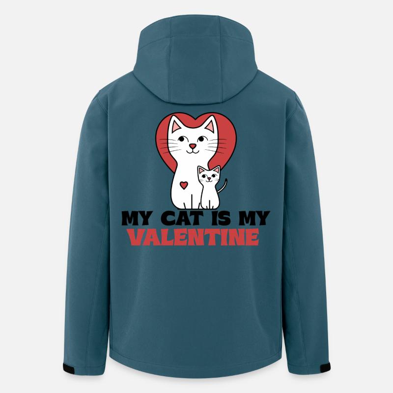 Katzenherz Valentinsduo - Recycelte Männer Softshell-Jacke von Stanley/Stella - Dunkles Petrol