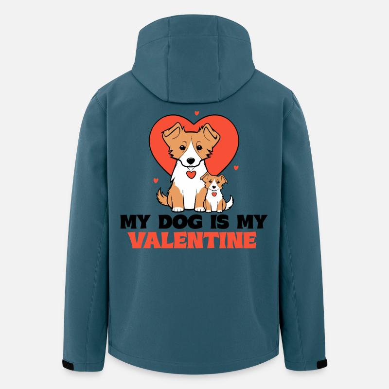 Valentins-Hundepaar mit Herz - Recycelte Männer Softshell-Jacke von Stanley/Stella - Dunkles Petrol