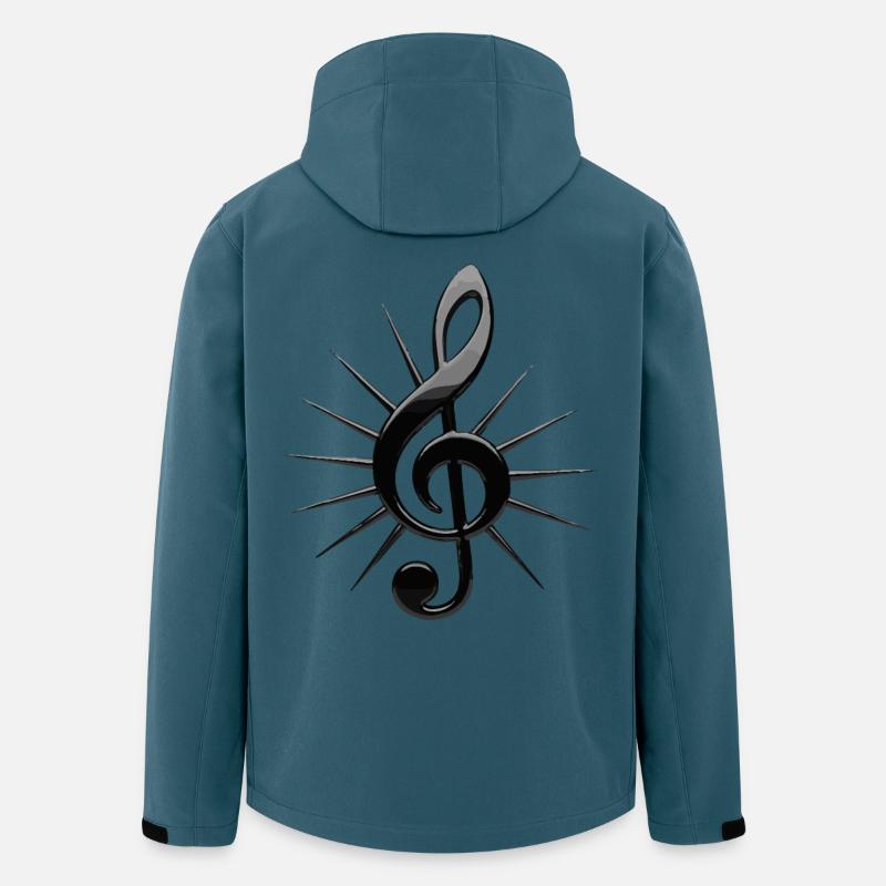 Notes noires avec des rayons - Veste softshell homme en polyester recyclé Stanley/Stella - bleu pétrole foncé