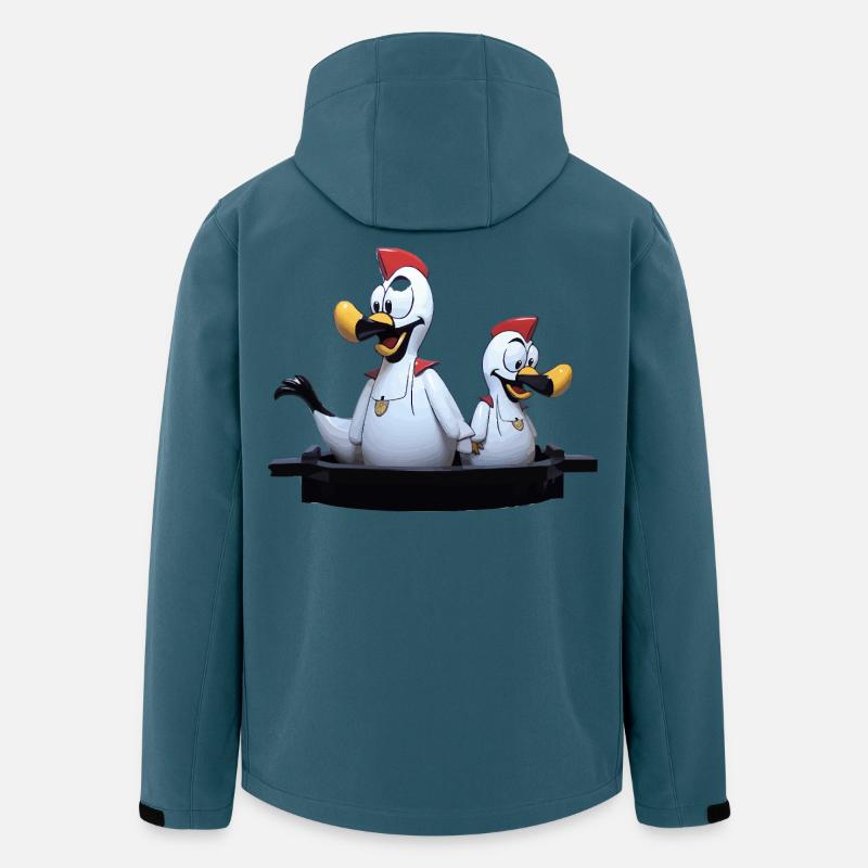 Möwenduo auf Bootssteg - Recycelte Männer Softshell-Jacke von Stanley/Stella - Dunkles Petrol